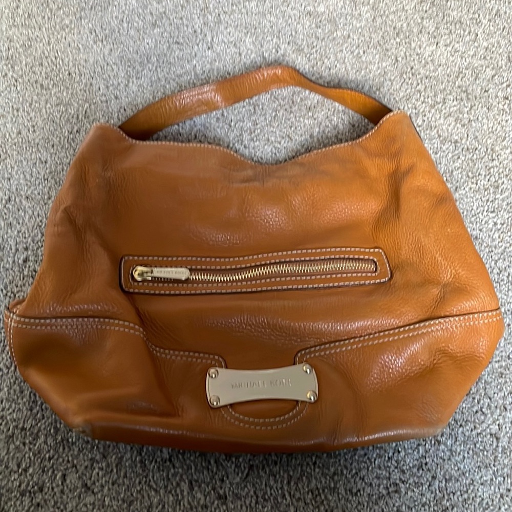 Michael Kors dark tan/saddle over the shoulder large tote. Multiple pockets